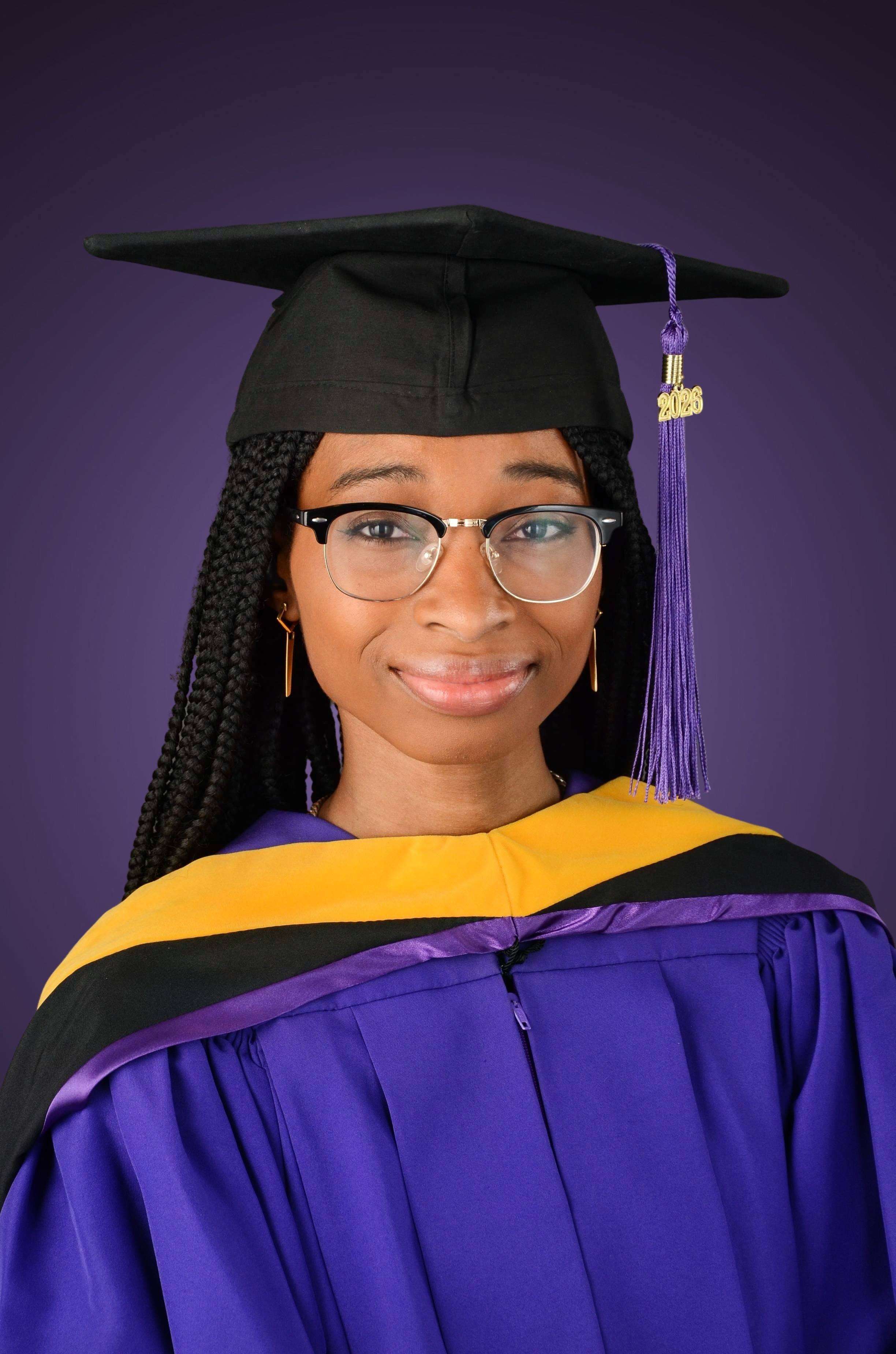 Aayana Evanson in graduation attire